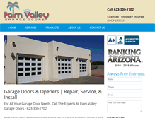 Tablet Screenshot of palmvalleygaragedoors.com